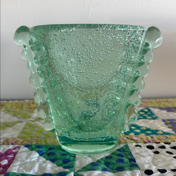 Daum Other - STUNNING French Art Deco Green Glass Vase by Daum (Nancy), 1930s, THICK HEAVY